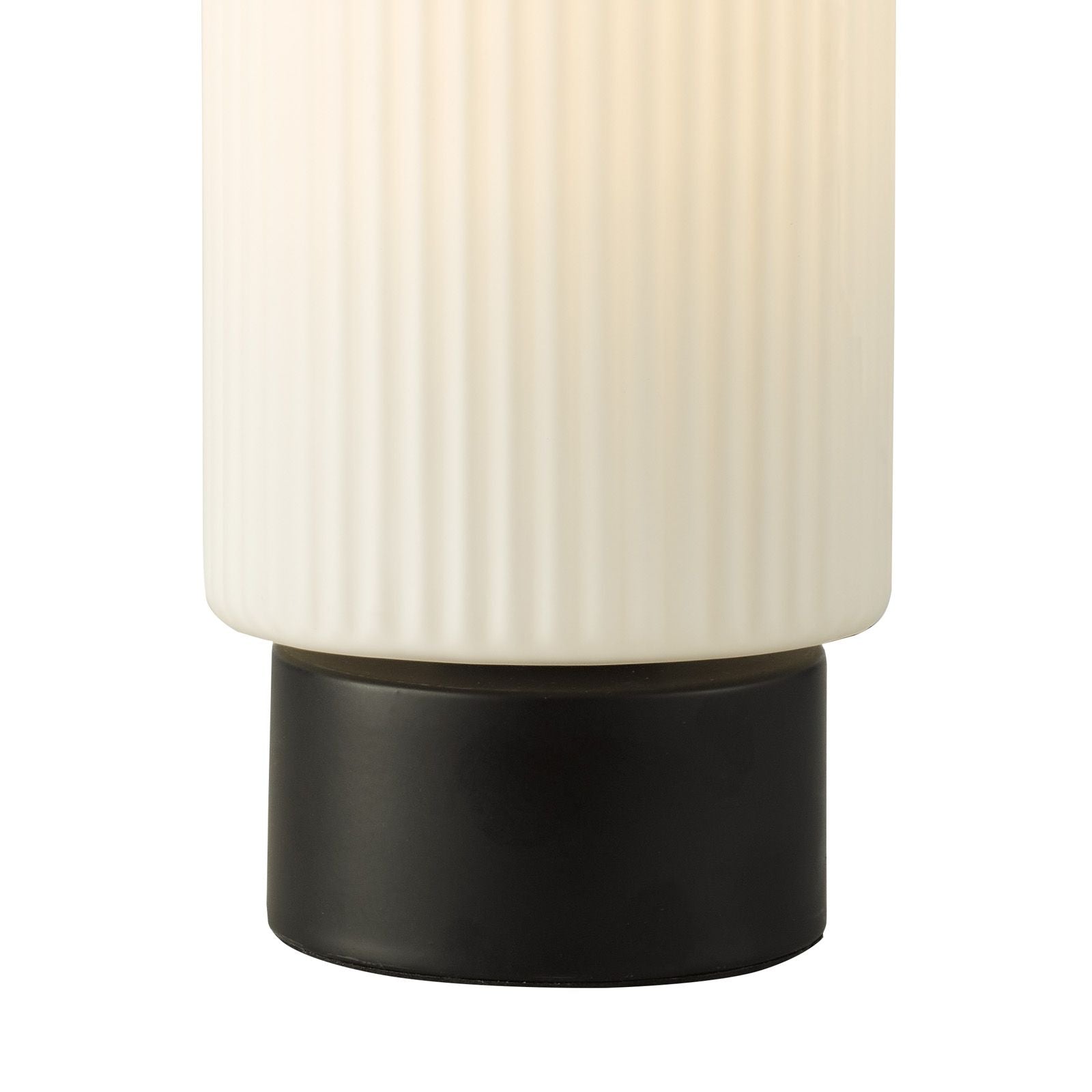 Aneska Table Lamp Matt Black and Opal Glass
