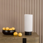 Aneska Table Lamp Matt Black and Opal Glass