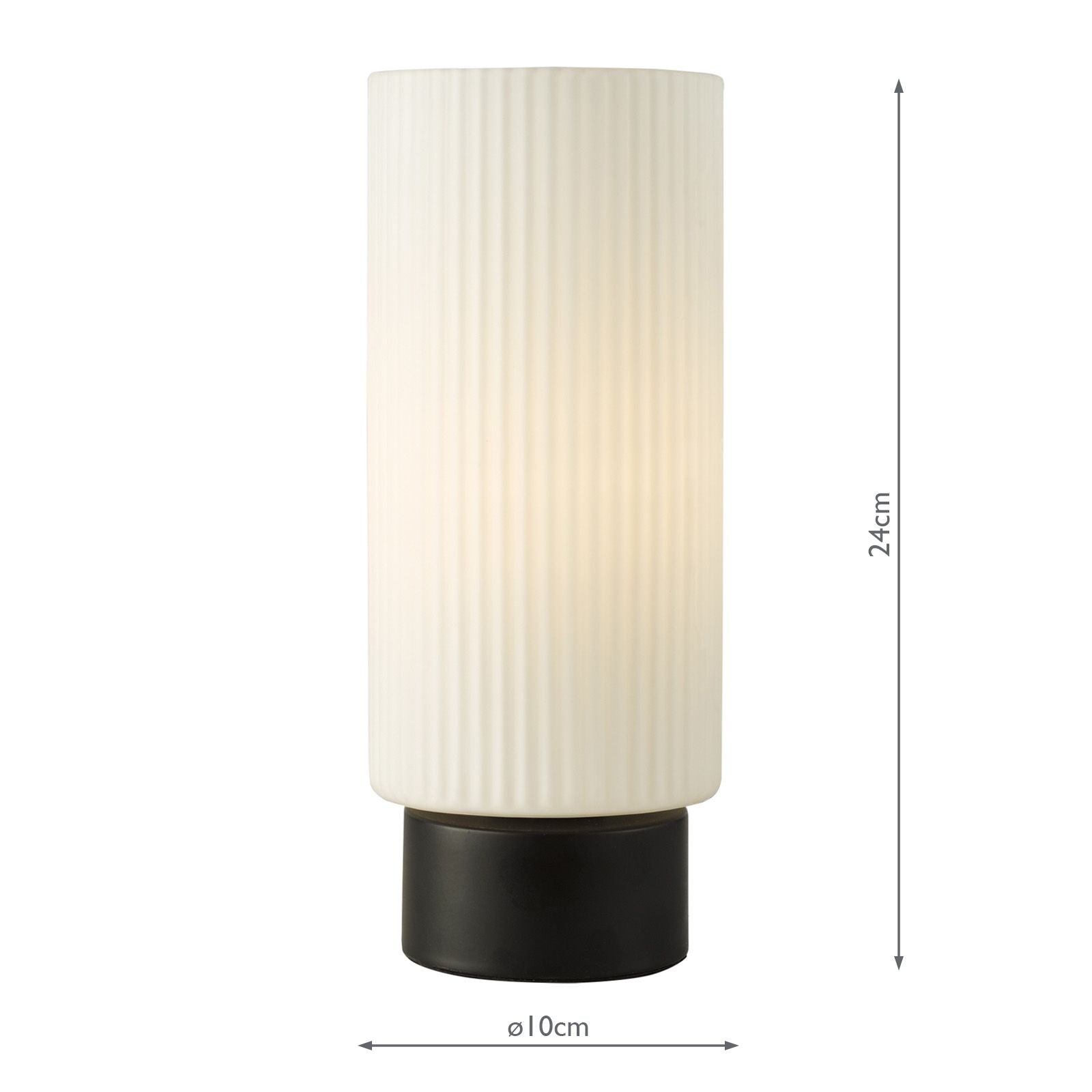 Aneska Table Lamp Matt Black and Opal Glass