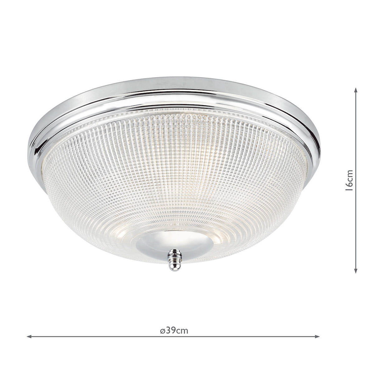 Arbor Bathroom 3 Light Flush Polished Chrome & Glass IP44