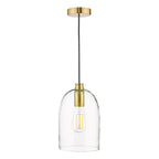 DAR Archie Glass Pendant Light Satin Bronze