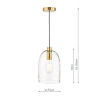DAR Archie Glass Pendant Light Satin Bronze