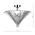 Ardeche 3 Light Flush Polished Chrome
