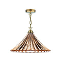 Ardeche 1 Light Large Pendant Amber Glass & Antique Brass