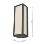 Arham Outdoor Wall Light Matt Grey Frosted Glass IP65 LED