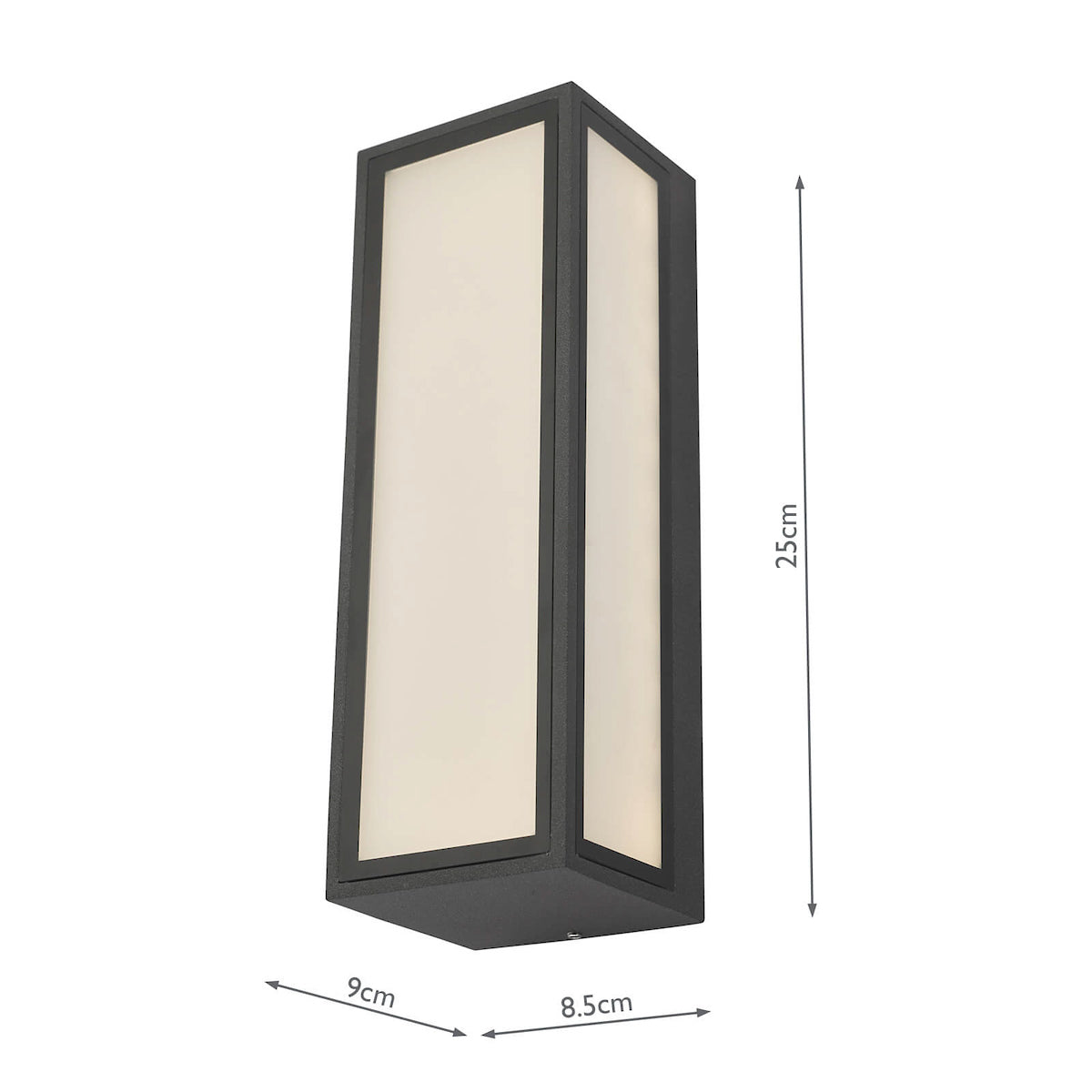 Arham Outdoor Wall Light Matt Grey Frosted Glass IP65 LED
