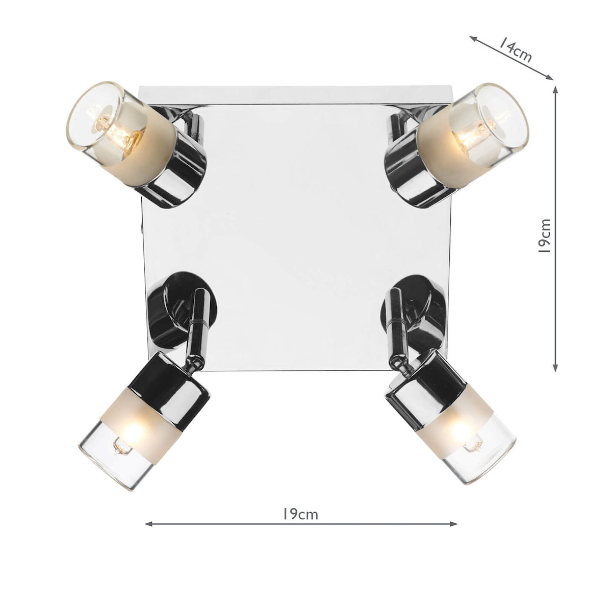 Artemis Bathroom 4 Light Spotlight Polished Chrome Glass IP44