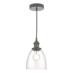Minimalist pendant light with clear glass shade