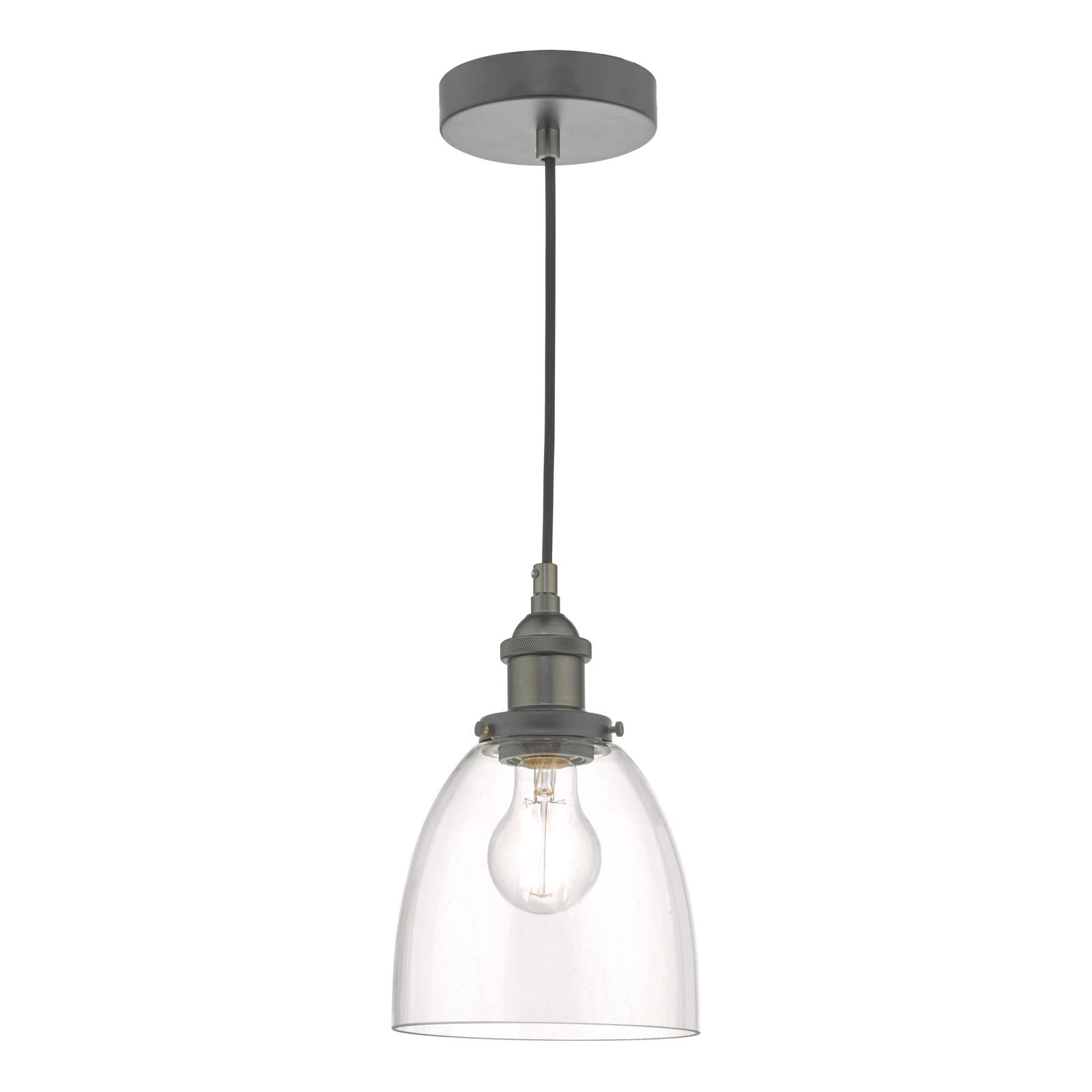 Minimalist pendant light with clear glass shade