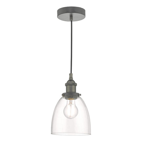 Minimalist pendant light with clear glass shade