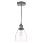 DAR Arvin Glass Pendant Light Antique Chrome