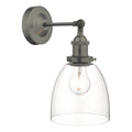 Arvin Industrial Wall Light Antique Chrome with Clear Glass Shade