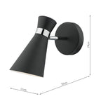 Ashworth Single Wall Spotlight Matt Black Polished Chrome