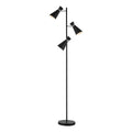 Ashworth 3 Light Floor Lamps Matt Black & Polished Chrome