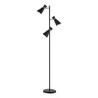 Ashworth 3 Light Floor Lamps Matt Black & Polished Chrome