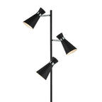 Ashworth 3 Light Floor Lamps Matt Black & Polished Chrome