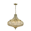 Asmara 6 Light Pendant Antique Brass Crystal
