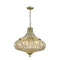 Asmara 6 Light Pendant Antique Brass Crystal