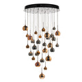 Aurelia 30lt Cluster Pendant Black Chrome & Copper/Bronze Glass 3M Drop
