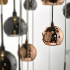 Aurelia 30lt Cluster Pendant Black Chrome & Copper/Bronze Glass 3M Drop