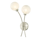 Avari 2 Light Wall Light Satin Nickel Frosted Glass