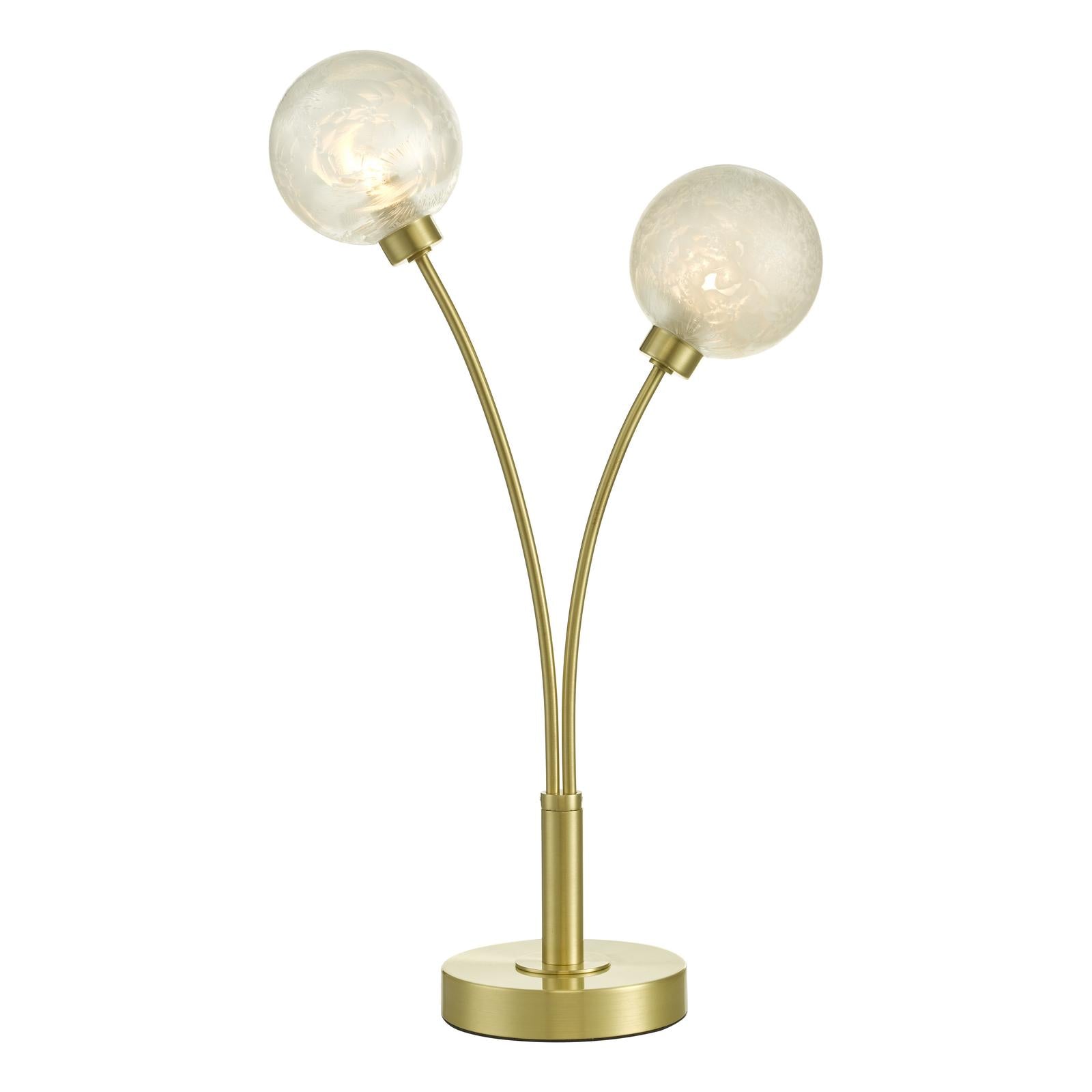 Avari 2 Light Table Lamps Satin Brass Glass