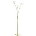 Avari 3 Light Floor Lamps Satin Brass Glass