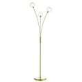 Avari 3 Light Floor Lamps Satin Brass Glass