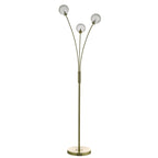 Avari 3 Light Floor Lamps Satin Brass Glass