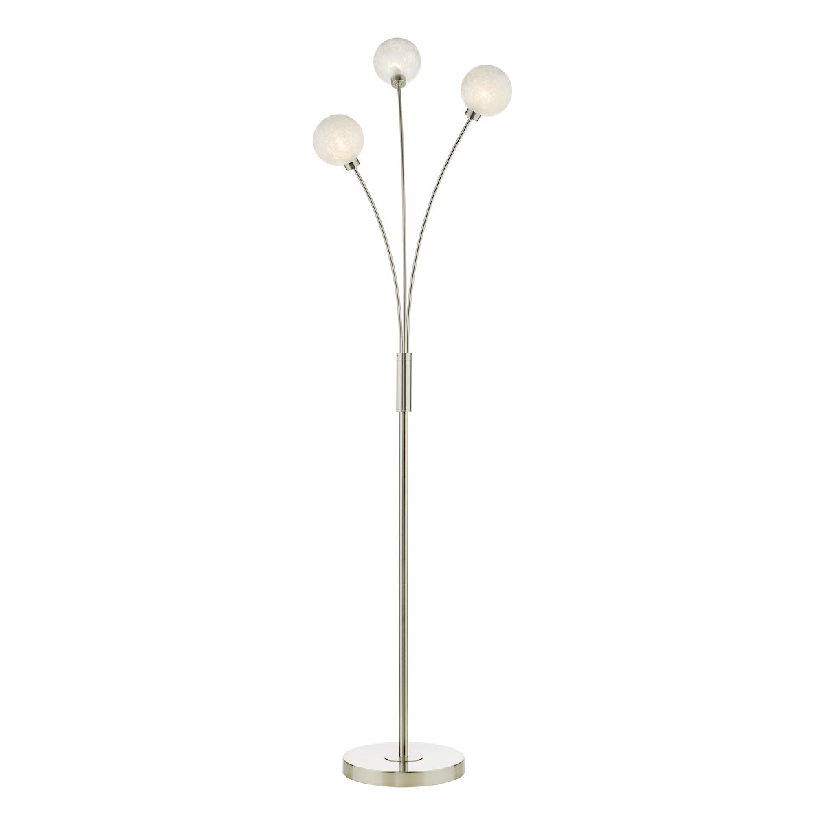 Avari 3 Light Floor Lamps Satin Nickel Frosted Glass