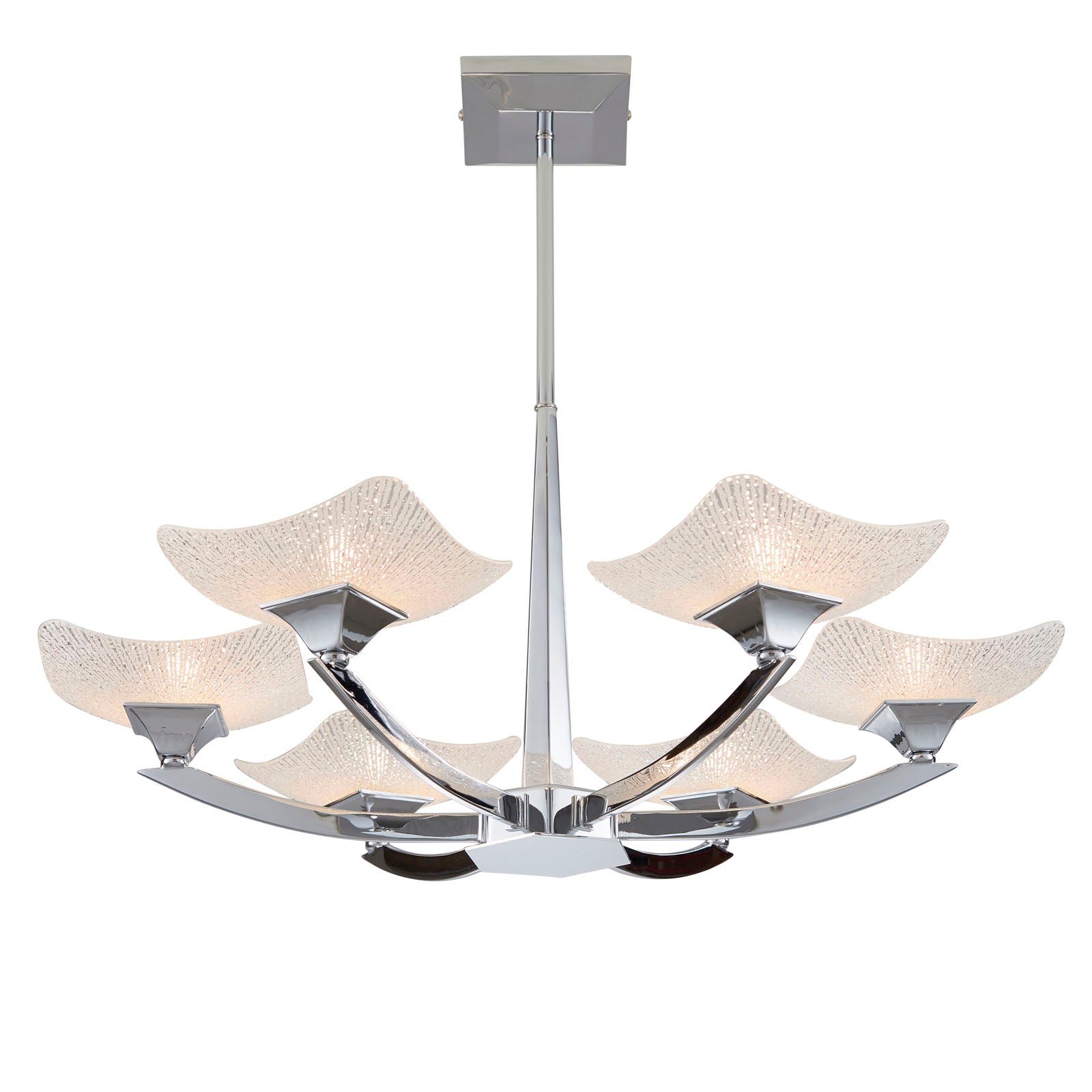 Ayres Semi-Flush Mount Light: Grand Statement (Chrome & Scavo Glass) 6lt