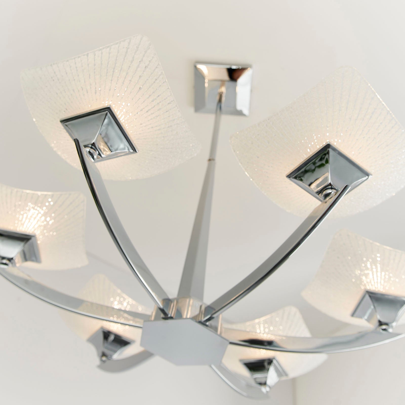 Ayres Semi-Flush Mount Light: Grand Statement (Chrome & Scavo Glass) 6lt