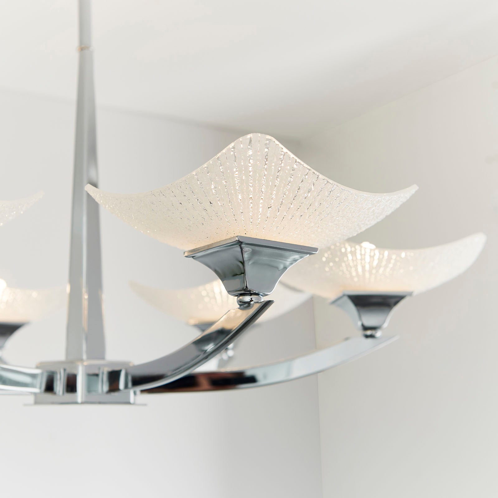 Ayres Semi-Flush Mount Light: Grand Statement (Chrome & Scavo Glass) 6lt