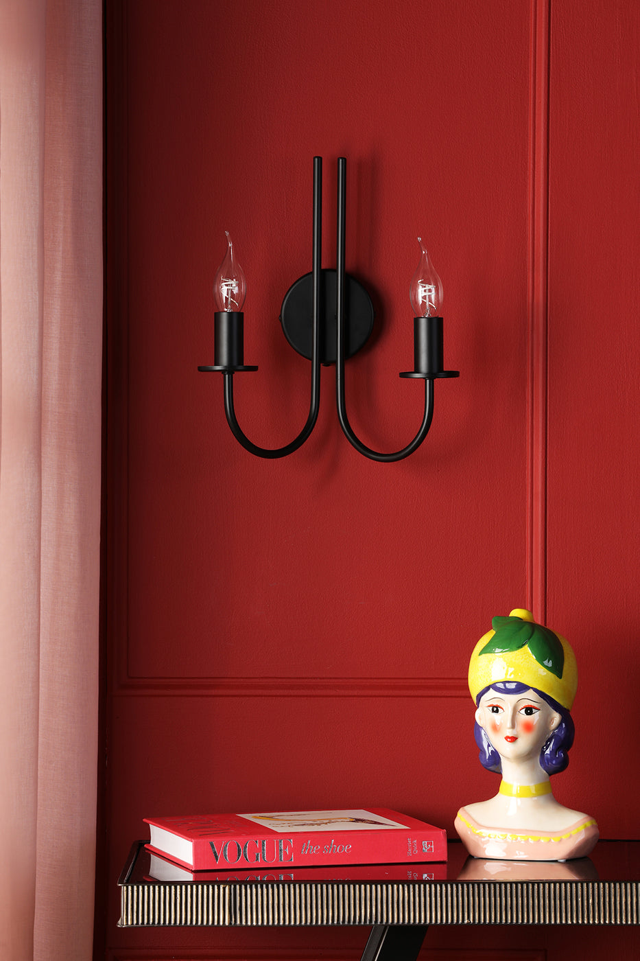 Becca 2 Light Wall Light Matt Black Bracket Only