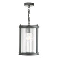Bianka Pendant Matt Black and Ribbed Glass