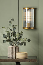 Bianka Wall Light Bronze and Ribbed Glass