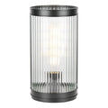 Bianka Table Lamp Matt Black and Ribbed Glass