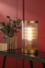 Bianka Table Lamp Bronze and Ribbed Glass