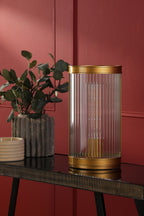 Bianka Table Lamp Bronze and Ribbed Glass