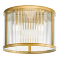 Bianka 3 Light Flush Bronze and Ribbed Glass