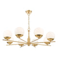 Bombazine 8 Light Pendant Natural Brass Opal Glass