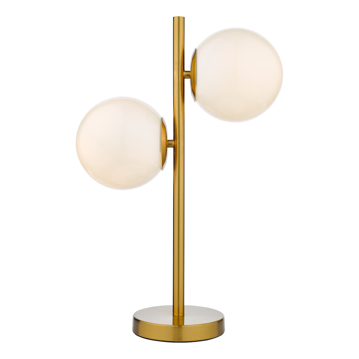 Bombazine 2 Light Table Lamps Natural Brass Opal Glass
