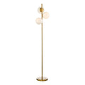 Bombazine 3 Light Floor Lamps Natural Brass Opal Glass
