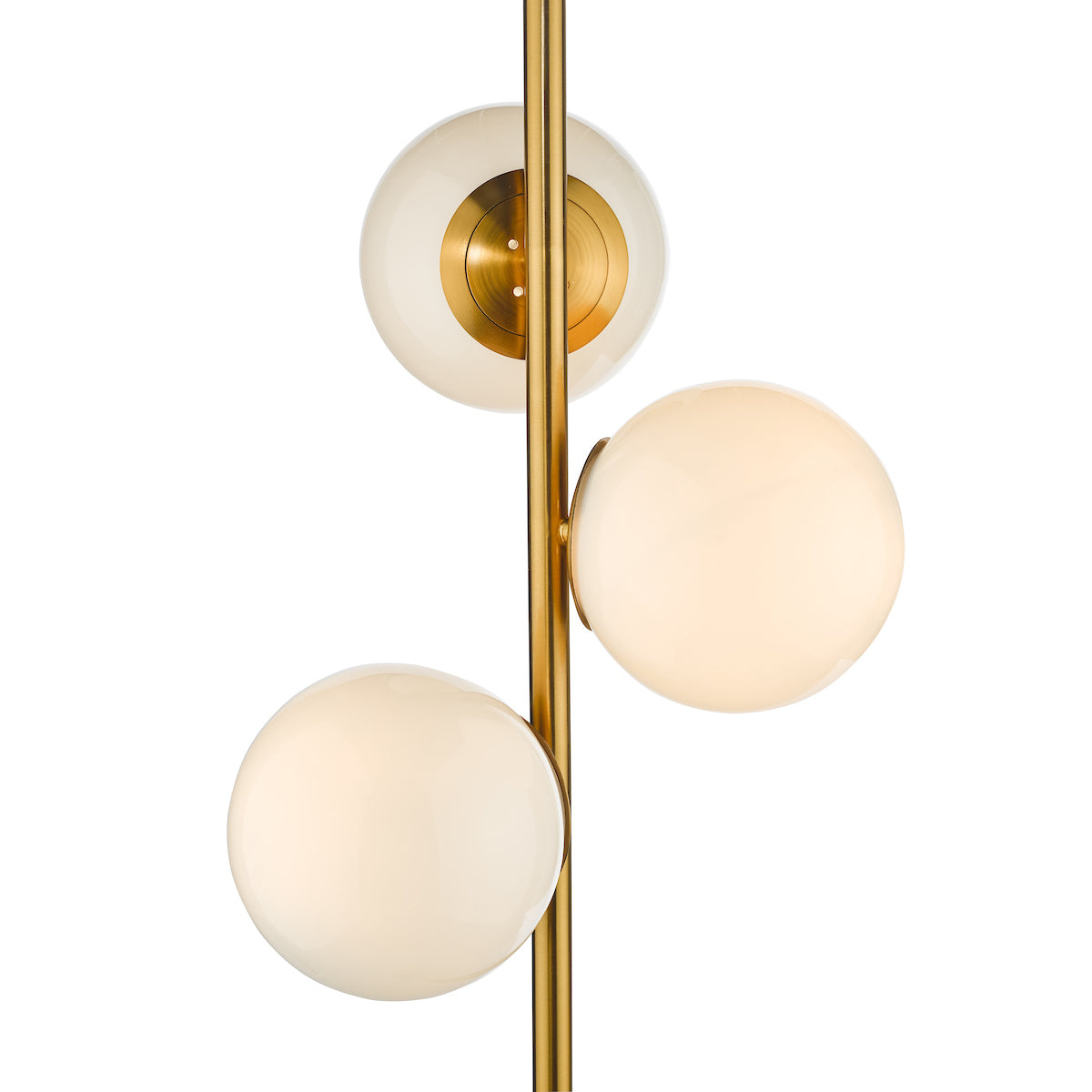 Bombazine 3 Light Floor Lamps Natural Brass Opal Glass