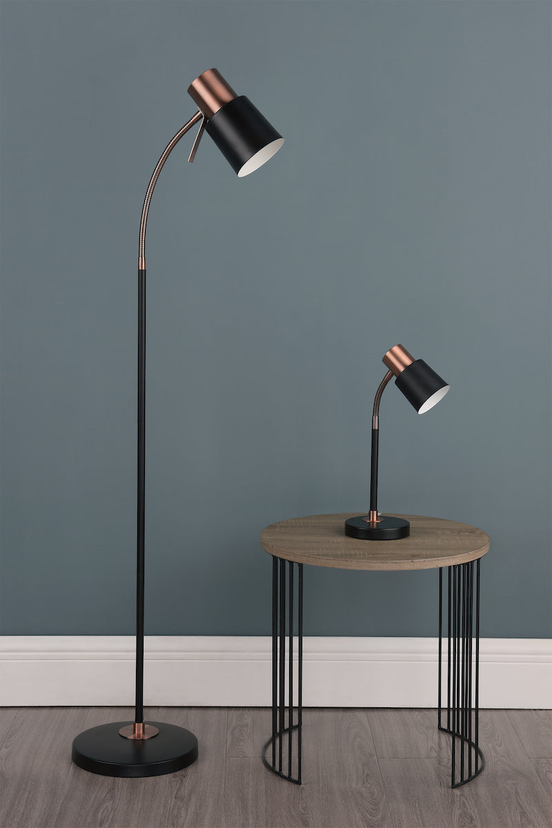 Bond Task Floor Lamp Black Copper