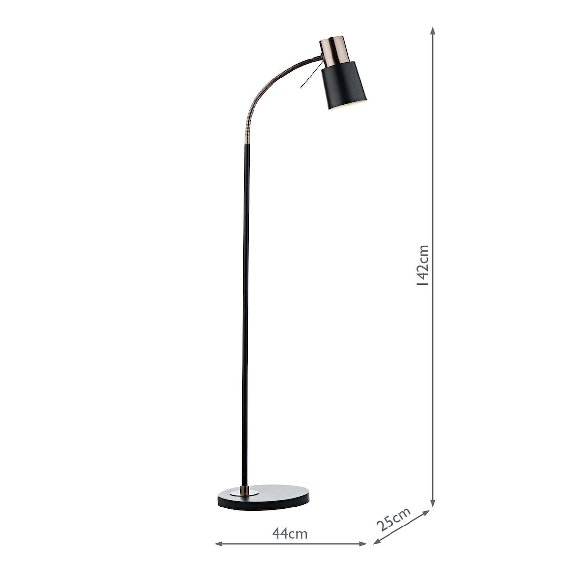 Bond Task Floor Lamp Black Copper