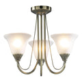 Boston 3 Light Semi Flush Antique Brass complete with Glass
