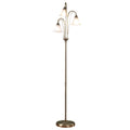 Boston 3 Light Floor Lamps Antique Brass Opaque Glass