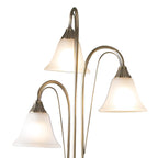 Boston 3 Light Floor Lamps Antique Brass Opaque Glass