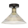 Boyd 1 Light Flush Antique Brass with Glass Shade